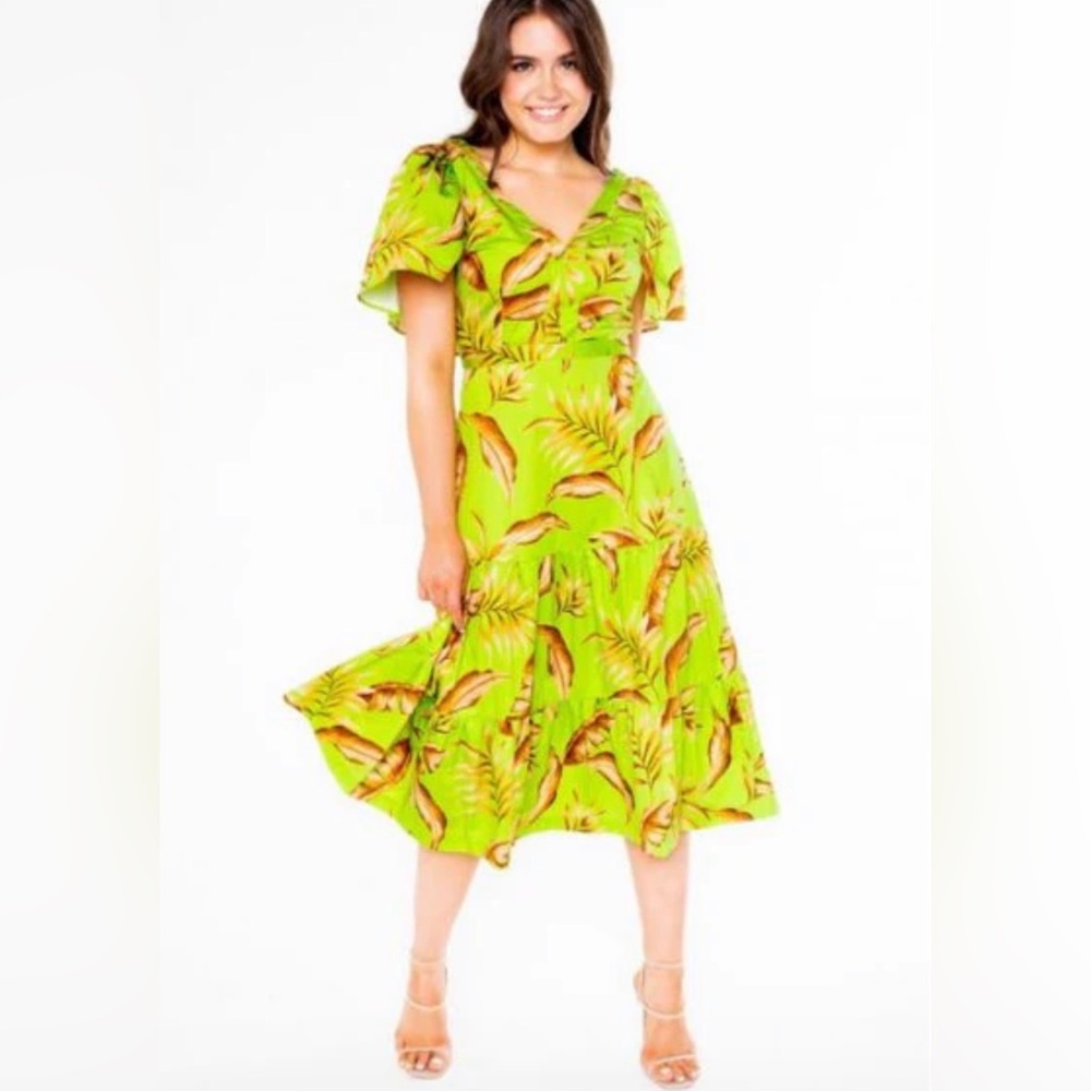 Alden Adair Size S •  Green Midi Dress.
